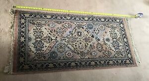 Vintage Whittall Anglo Persian Rug 55 X 26 Fringe Missing In Areas 