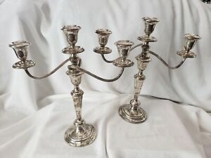 Candelabra Matching Pair Sterling Silver Collectible Rare Gorham Sterling 808 1