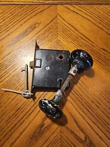 Vintage Mortise Lock Set With Door Knobs And Key L8 
