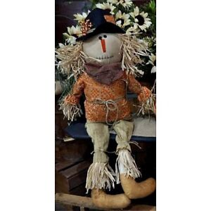 New Primitive Halloween Fall Aged Large Straw Scarecrow Doll Figure 29 