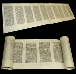 Small Rare Scroll Torah Bible Manuscript Vellum 100 150 Years Old From Italy 