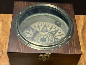 Antique English Ships Compass Robert Davies Liverpool Reboxed No Gimbals