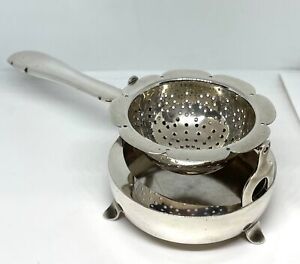 Sterling Silver Swivel Tea Strainer With Drip Bowl 80 8 Grams 2 59 Ozt