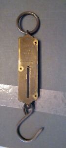 Vintage Salter S Pocket Balance Brass Face Hanging Scale Made In England 50lb