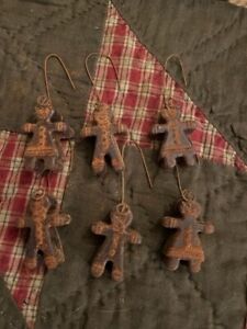 Primitive Christmas Gingerbread Ornaments Blackened Wax Early Look Homestead