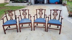 Baker Furniture Charleston Collection Chippendale Mahogany Dining Chairs