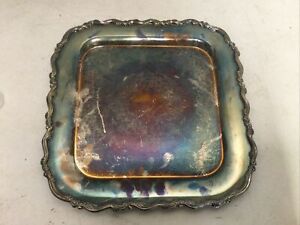 Vintage Oneida Square Silver Plated Serving Tray 16 