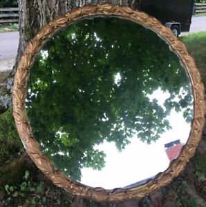 Antique Large Round Ornate Mirror 30 3 4 