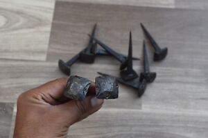 10 Pcs Blacksmith Hand Forged Iron Nails Vintage Solid Rustic Furniture Nails