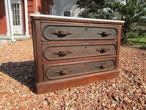 Antique Dresser Marble Top Eastlake Walnut 3 Drawers 42 Pretty 