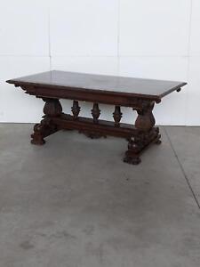 Carved Italian Walnut Antique 1900 S Old Dining Room Table 22it2c
