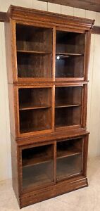 Antique Oak Danner 3 Section Stacking Bookcase