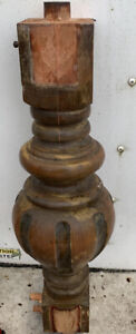 Vtg Newel Post Porch Thick Column Wood Architectural Salvage Craft 21 1 8 Tall