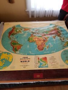 World Map Cram Astro Vue Series Detailed Pull Down School Map