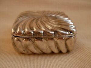 Antique French Solid Silver Pill Box Early 20th Century 