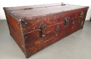 Antique Carpenters Chest With Tray And Brass Hardware Unique Smaller Size