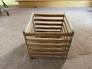 Vintage Wood Wooden Egg Crate Carrier With 4 Cardboard Egg Trays Dividers