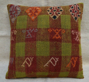 Vintage Kilim Pillow Cases 15 X15 Wool Ethnic Oriental Turkish Cushion Cover