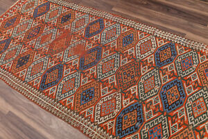 Rare Antique Turkmen Balouch Perssian Gallery Rug 8 X 4 Hand Knotted