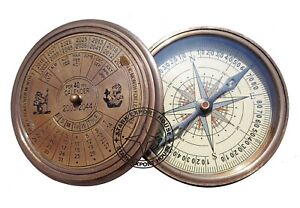 Antique Marine Nautical Brass Round Compass Marine Pocket Compass 3 Inch