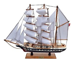 Heritage Mint Handcrafted Wooden Belem Model Ship W Stand 21 L X 17 H 