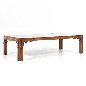 Drexel Contemporary Walnut And Brass Coffee Table