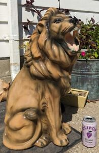 Vintage Roaring Lion Ceramic Art Statue Mid Century Modern Decor Style Retro 24 