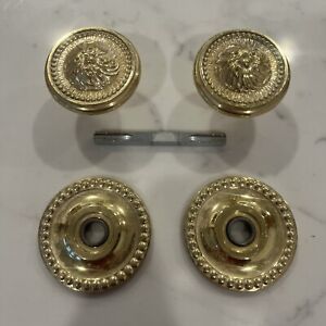 Victorian Style Handcrafted Solid Brass Ornate Door Knob Set