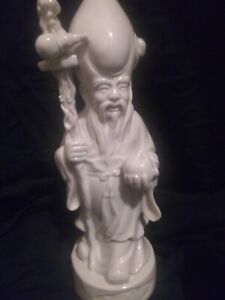 Rare Antique Chinese Dehua Blanc De Chine Figurine Shou Lao Porcelain Statue 9 5