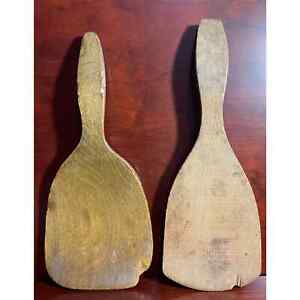 Set Of 2 Antique Primitive Wooden Butter Paddles
