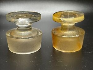 Pair Of Vintage Apothecary Jar Lids Stopper Only