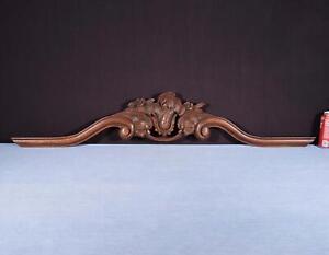 41 Vintage French Louis Xv Crest Pediment Crown In Solid Oak Wood Salvage