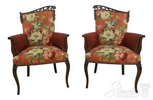 56809ec Pair French Style Fireside Parlor Chairs New Upholstery