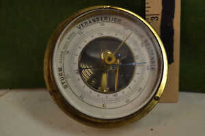 Small Wall Brass Barometer Nothern Europe Circa 1900 