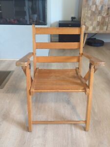 Vintage Nevco Childs Wooden Slat Folding Chair Cq