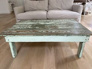 Rachel Ashwell Shabby Chic Couture Chippy Green Vintage Coffee Table