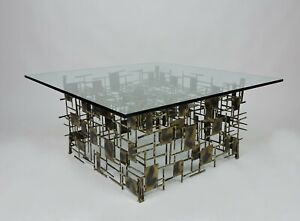 On Hold Brutalist Mixed Metal And Glass Marc Creates Coffee Table Seandel Style