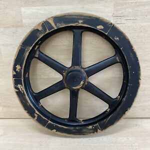 Vintage Antique Wood Wagon Wheel 12 3 8 Wall Decor Black