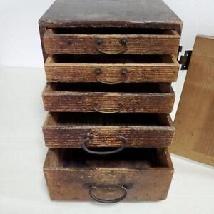 Japanese Antique Safe Box 15 1 Inch Meiji Era Wooden Old Chest Tansu Drawer