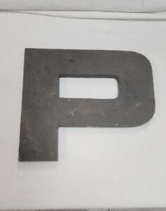 Vintage 3d Big Metal Letter P 12 Inches Tall