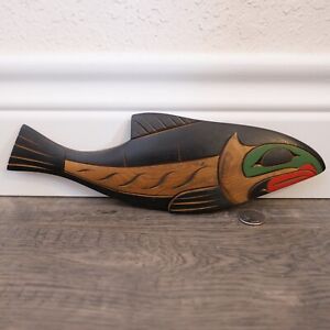 Doug Harper 1970s Coast Wood Carving Carrier Nation North West Tribal Art Fish