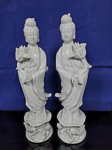 Late 19th Century Early 20th Century Dehua White Porcelain Guanyin China A