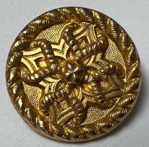 28mm Fantastic Large Antique Gilt Gold Paris Back Button 1 1 16 A27