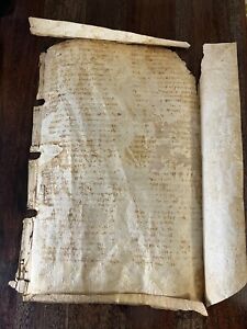 Huge Bible Manuscript Leaf On Vellum From The 11th Century Very Rare 1075 Ad