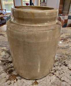 Antique Primitive Wax Seal Canning Crock Salt Glaze 1800 S