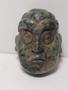 Pre Columbian Jade Mayan Chacc God Pendant