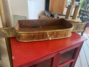 Antique English Brass Fireplace Insert Ash Collector