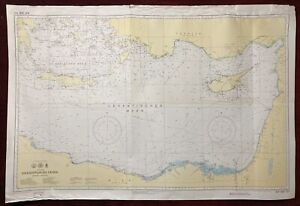 Nautical Chart Iskanderun Levantine Sea Mediterranean Turkey Cyprus Crete 1999