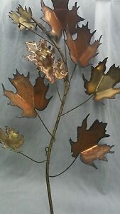 1971 Mid Century Brutalist Curtis Jere Wall Art Maple Leaves Sculpture No 2