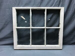 Antique 6 Lite Window Sash 21x24 Shabby Country White Vintage Chic Old 1066 22b